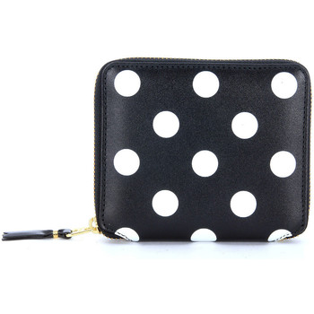 Comme Des Garcons Monedero Cartera en piel negra con lunares