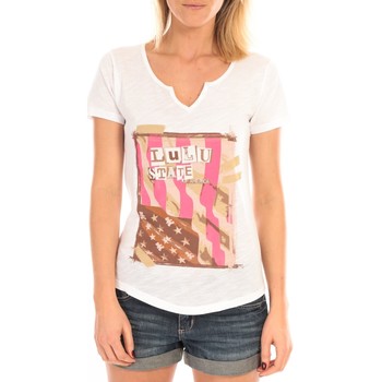 LuluCastagnette Camiseta T-Shirt Mimi Flamme Print Blanc