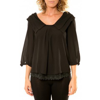 Vision De Reve Camisa Vision de Rêve Chemisier Col Claudine IP11012 Noir