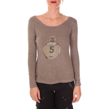 Vision De Reve Jersey Vision de Rêve Pull Five Col Rond 1036 Taupe -