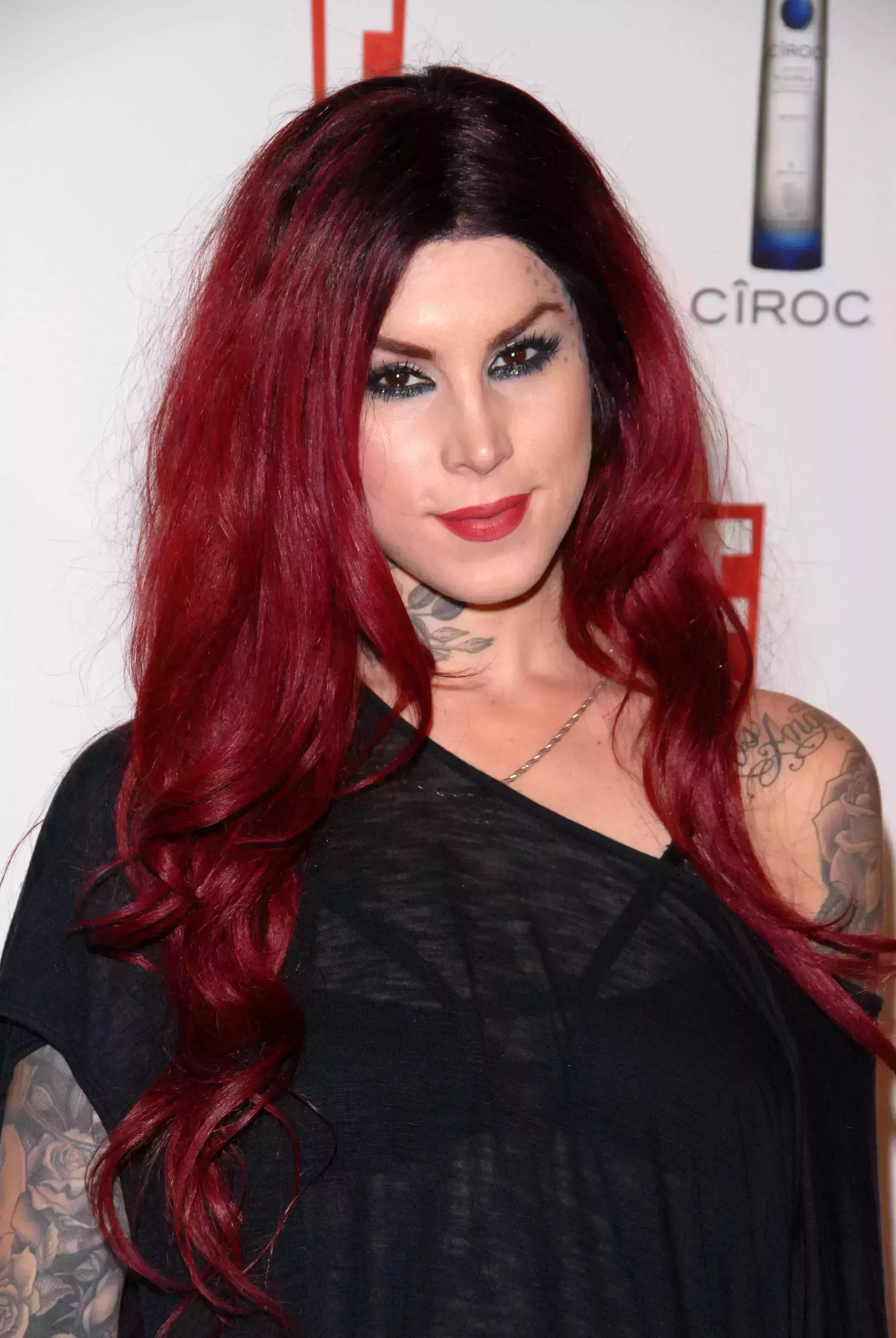 Kat Von D’s Bright Burgundy Hair