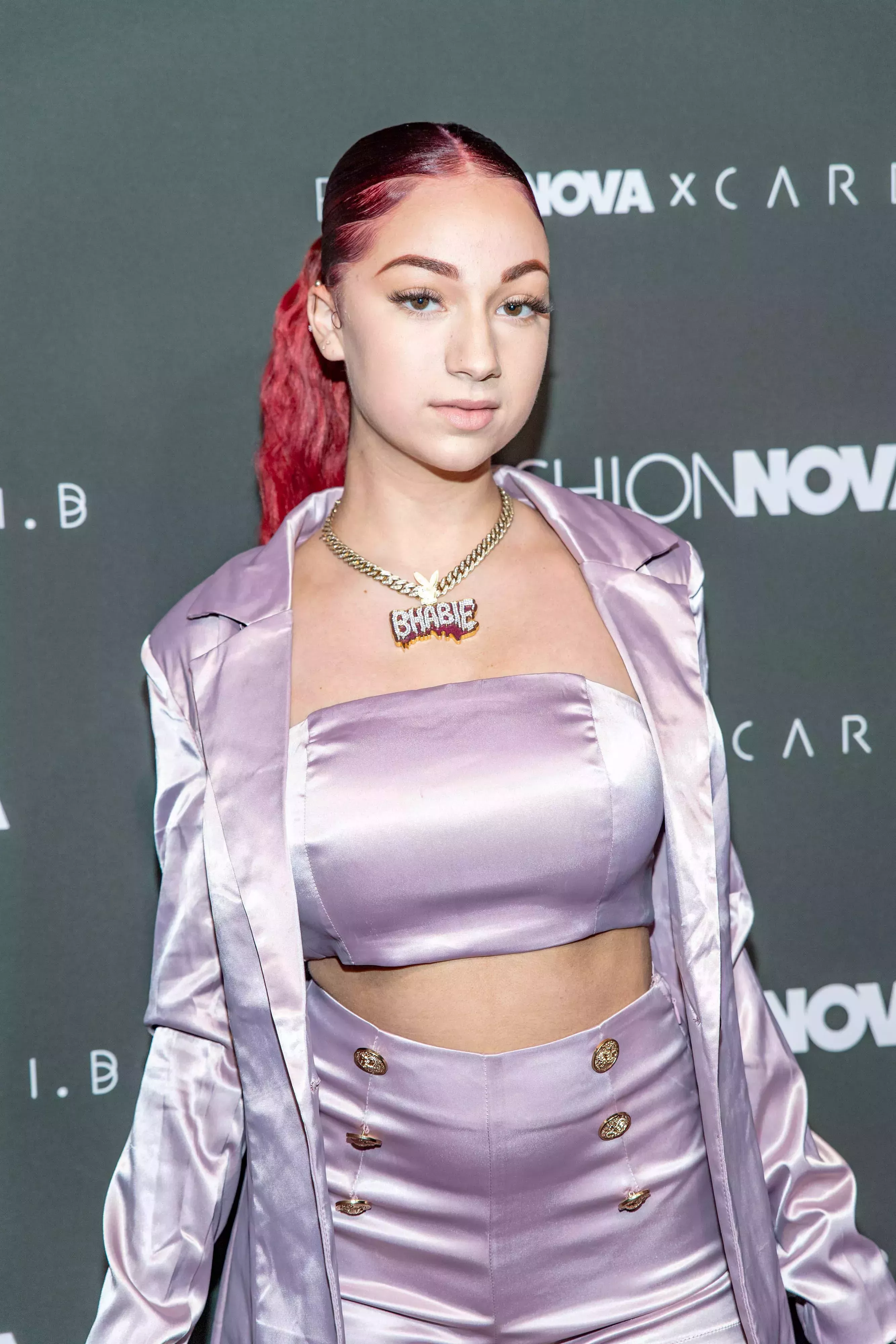 Bhad Bhabie’s Burgundy Ponytail