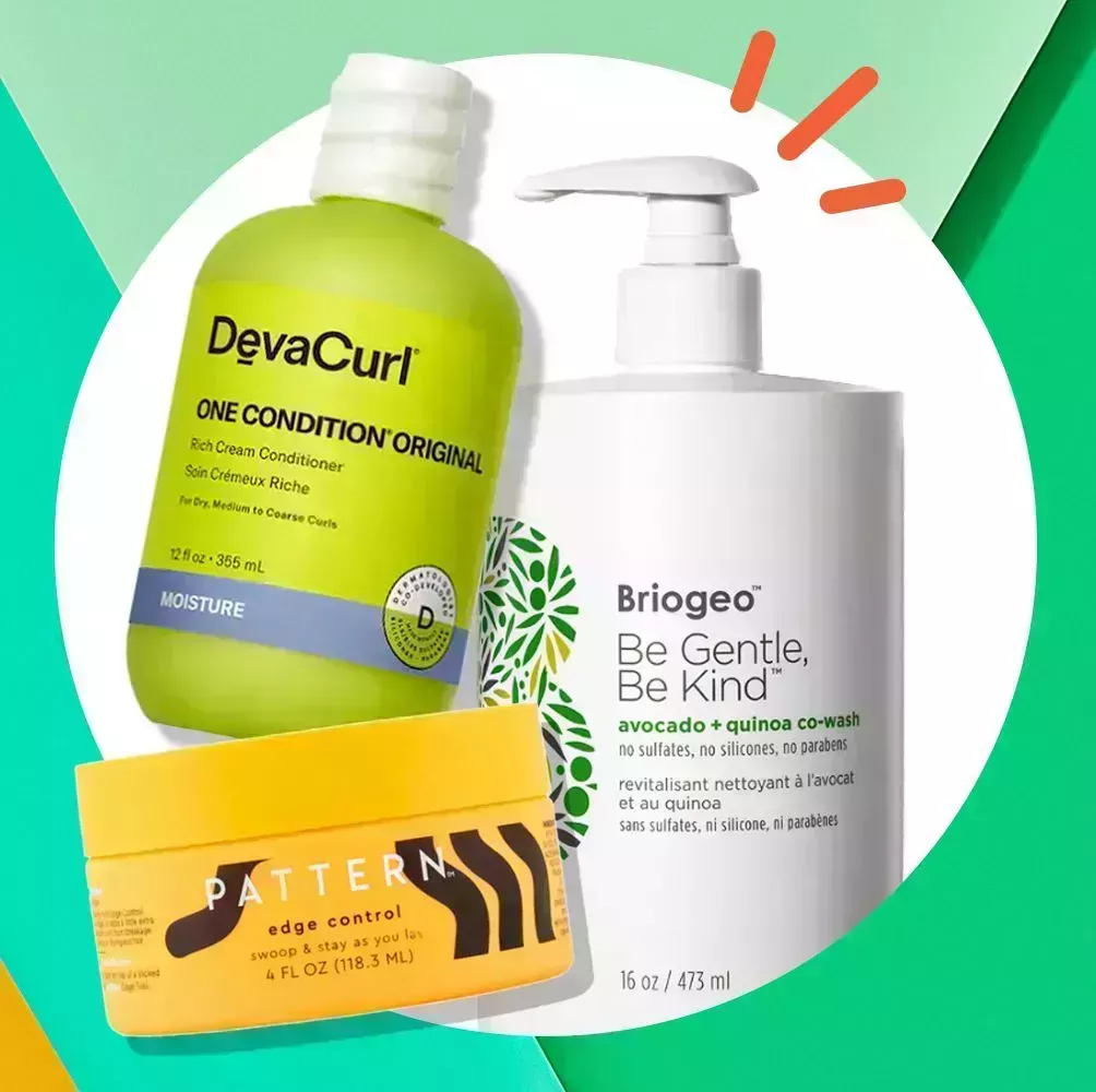 a trio of curly hair products