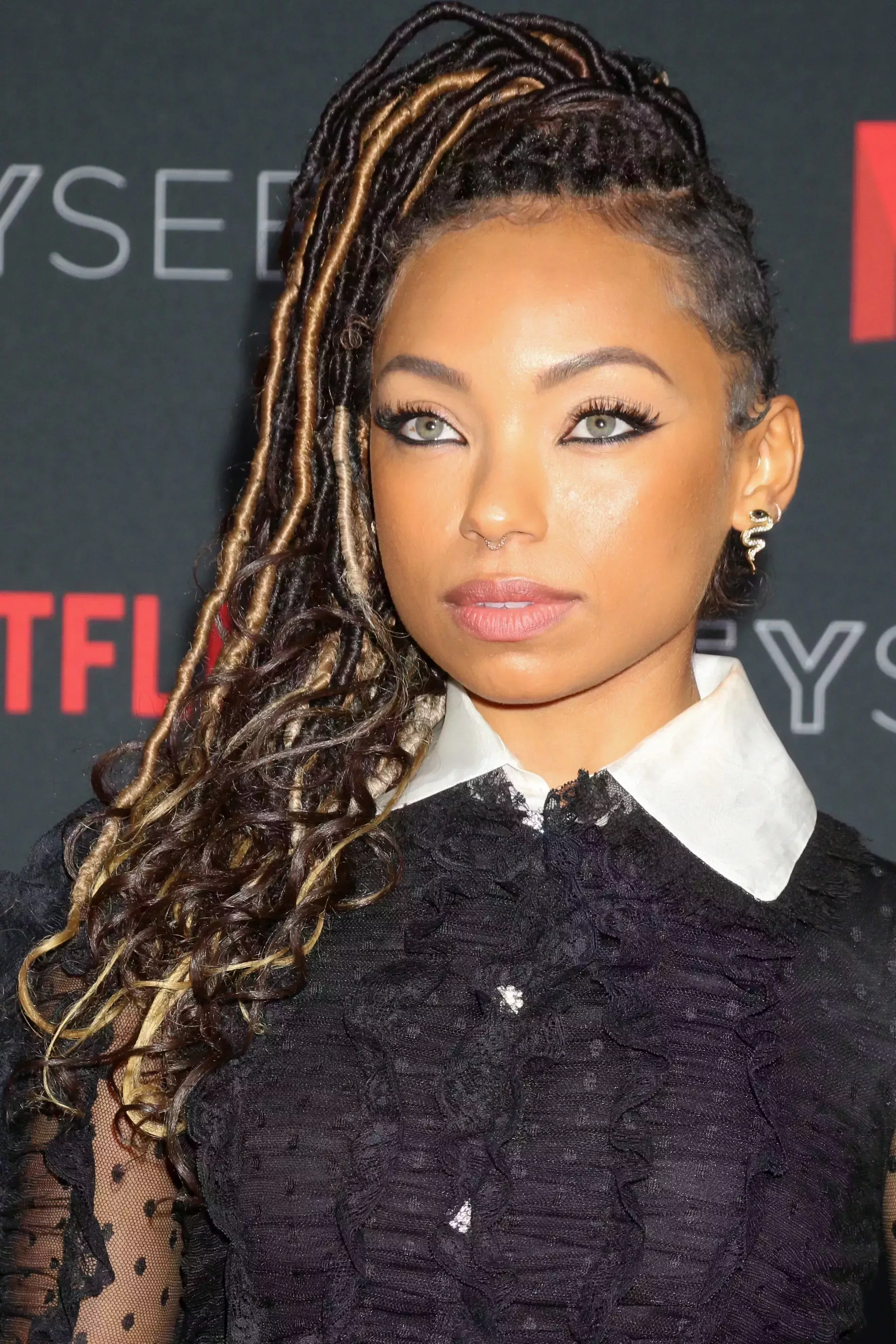 Logan Browning Thin Dreads with Highlights