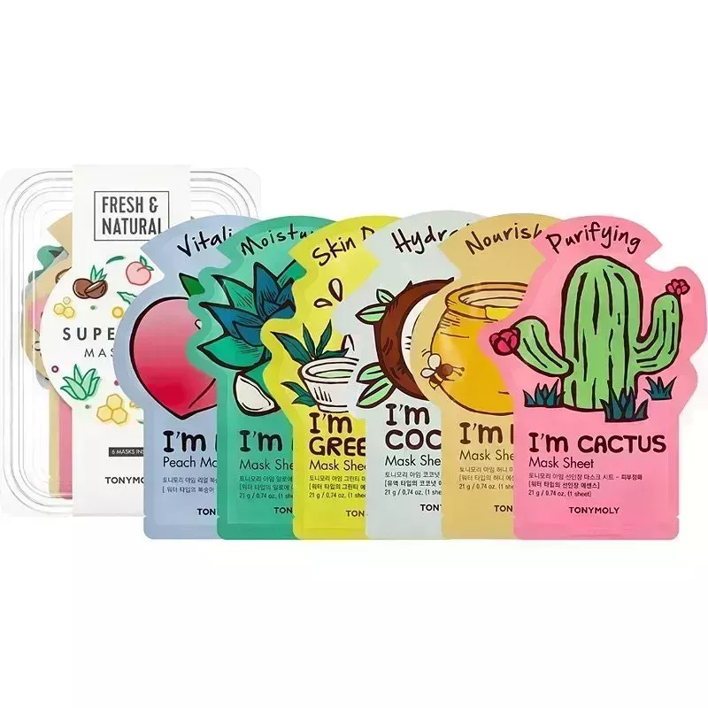 Tonymoly SuperFood Bowl Mask Set on white plastic container on white background