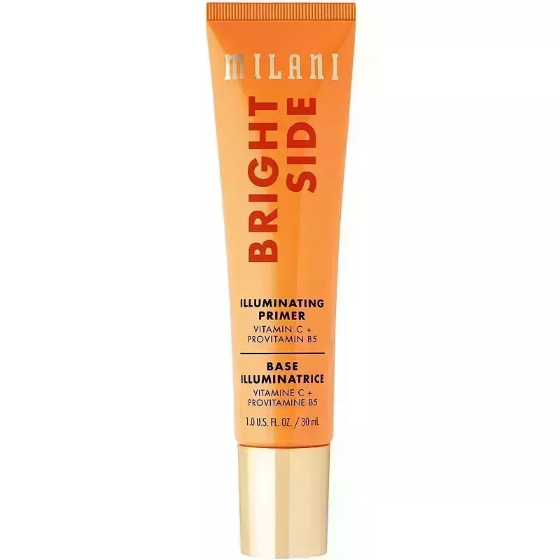 Milani Bright Side Illuminating Face Primer tube on white background