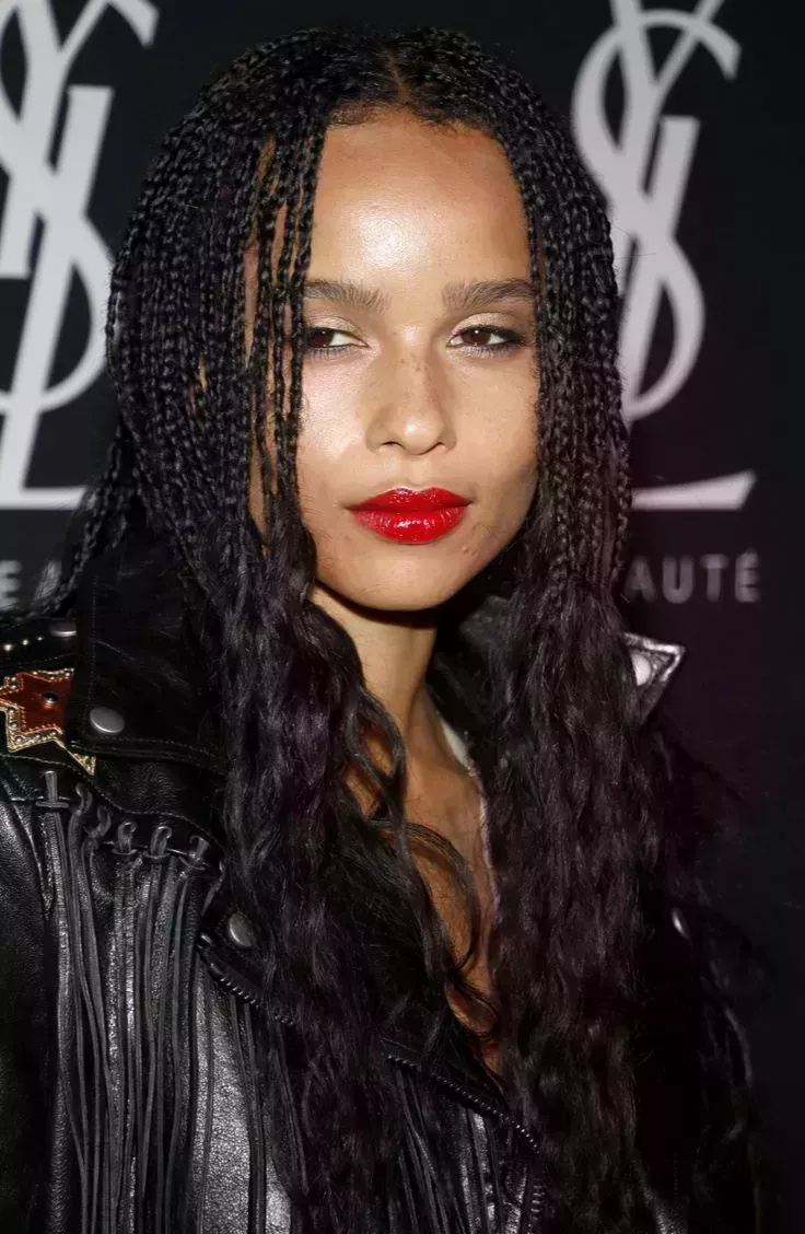 Zoe Kravitz Partial Braids Style
