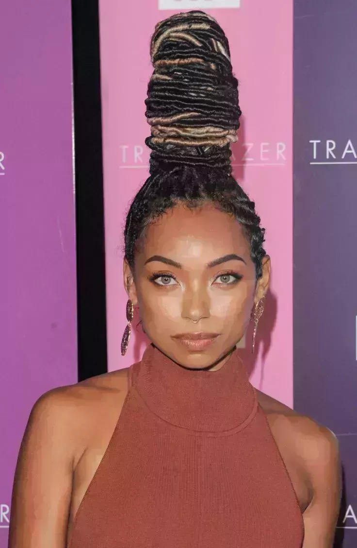 Logan Browning’s Tall Updo Style