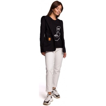 Be Chaqueta B180 Blazer con capucha en punto de algodón - negro