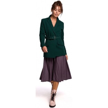 Be Chaqueta de traje B159 Blazer con cinturón de hebilla - azul marino