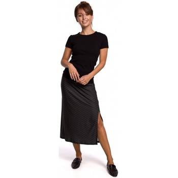 Be Falda B168 Falda midi estampada con abertura en el muslo - modelo 1