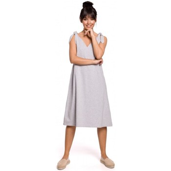 Be Vestido B148 Vestido trapecio con tirantes - gris