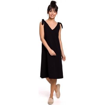 Be Vestido B148 Vestido trapecio con tirantes - negro