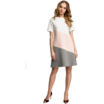 Be Vestidos B108 Jersey sin hombros con detalle de corbata - polvo