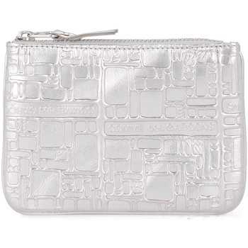 Comme Des Garcons Bolso Bolso clutch de piel plata estampada
