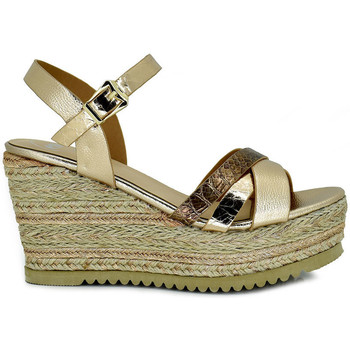 Exé Shoes Sandalias CUÑA RAFIA PALA METALIZADA 322-51