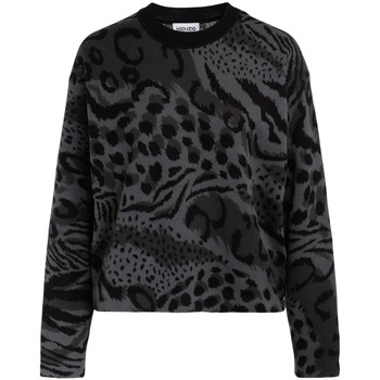 Kenzo Jersey Jersey gris con estampa leopardo