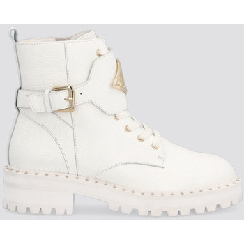 Liu Jo Botines Botas militares blancas de piel