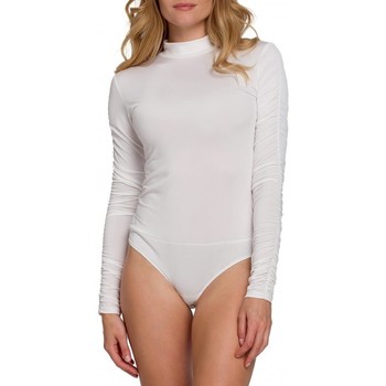 Makover Body K072 Body con mangas fruncidas - color crudo