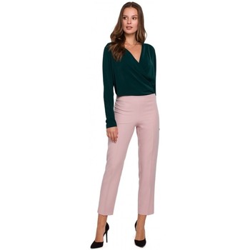 Makover Pantalones K035 Pantalones con cintura elástica - crepé rosa