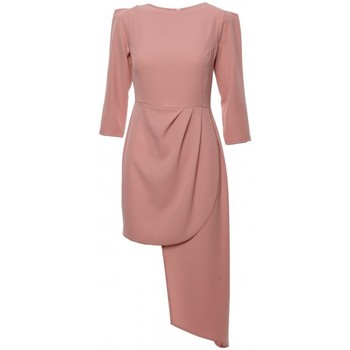 Makover Vestido K047 Vestido de funda asimétrica - rosa