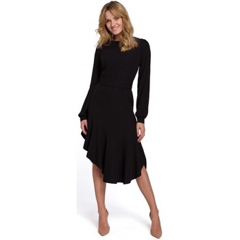 Makover Vestido largo K077 Vestido con volante de flamenca - negro