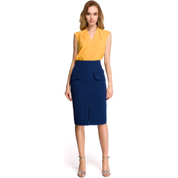 Moe Falda M429 Blazer largo con doble botonadura - caramelo