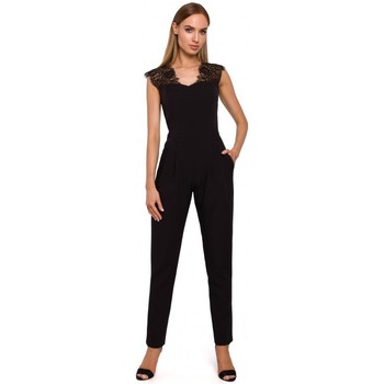 Moe Mono M484 Mono con tirantes de encaje - negro