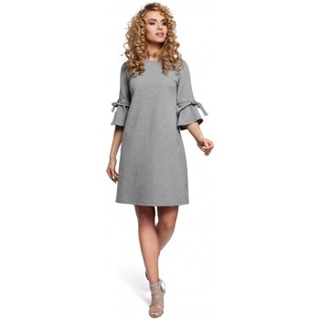 Moe Vestido M286 Minivestido con mangas con volantes - gris