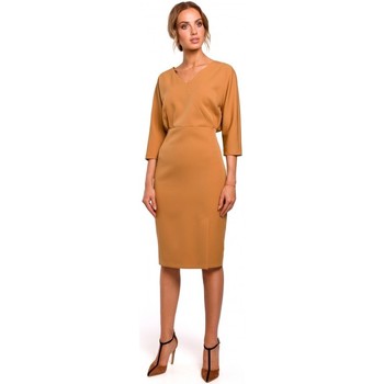 Moe Vestido M464 Vestido de manga murciélago - canela