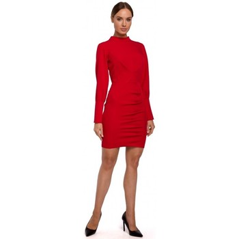 Moe Vestido M546 Minivestido con cuello alto - rojo