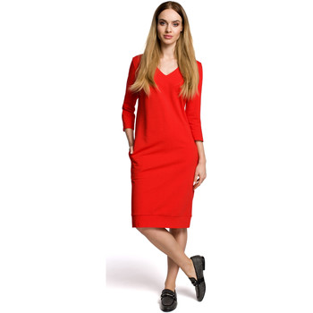 Moe Vestidos M423 Vestido blusón con espalda dividida - gris