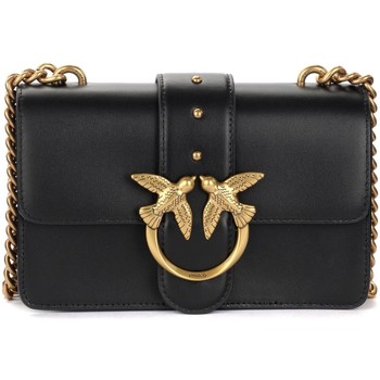 Pinko Bandolera Bolso Mini Love Bag Icon de piel negra