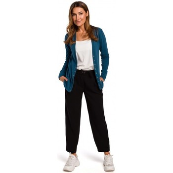 Style Jersey S198 Cárdigan con botones de presión - azul marino