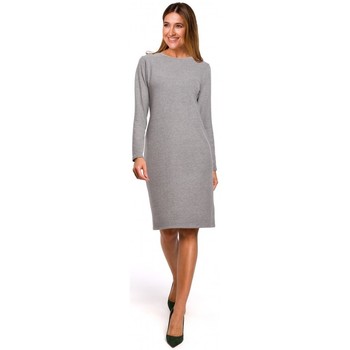 Style Vestido S178 Vestido de jersey de manga larga - gris