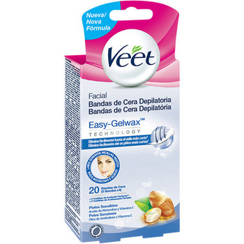 Veet Productos baño BANDAS DE CERA DEPILATORIAS FACIALES PIEL SENSIBLE 20 UNIDADES