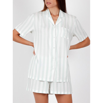 Admas Camisa de pijama corta Classic Stripes verde