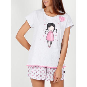 Admas Camiseta de pijamas cortos Awareness Santoro gris