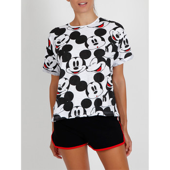 Admas Camiseta de pijamas cortos Mickey Heads Disney blanco