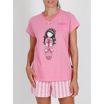 Admas Camiseta de pijamas Goodnight Gorjuss Santoro rosa