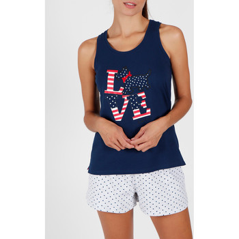 Admas Pantalones cortos de pijama camiseta sin mangas LouLou Love