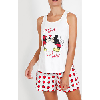 Admas Pantalones cortos de pijama sin mangas Love Mouse Disney