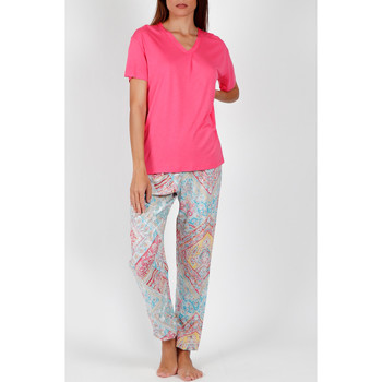 Admas Pantalones pijama camiseta Colores Diamantes rosa
