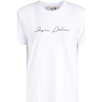 Bazar Deluxe Camiseta Camiseta blanca con logotipo marrón