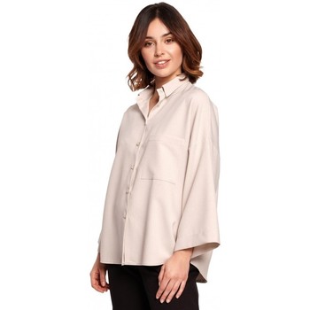 Be Camisa B191 Camisa de gran tamaño con cuello - beige