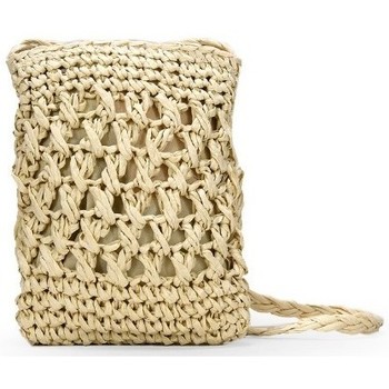 Bosanova Bandolera Bolso para móvil en rafia beige