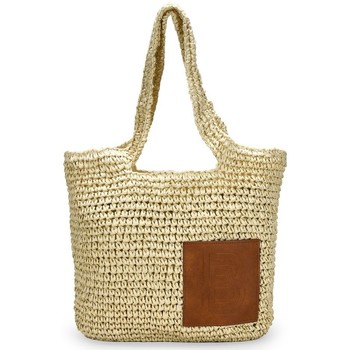 Bosanova Bolso Bolso rafia con cuadrado blanco