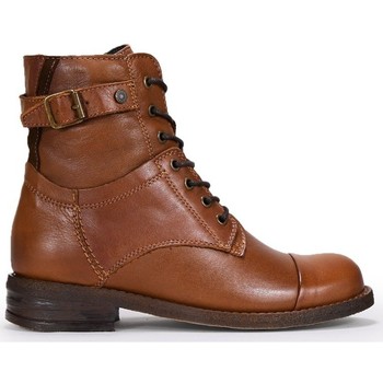 Bosanova Botines Botas planas piel camel