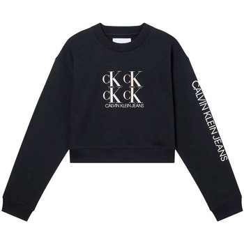 Calvin Klein Jeans Jersey Sudadera Cropped Shine Logo Negra