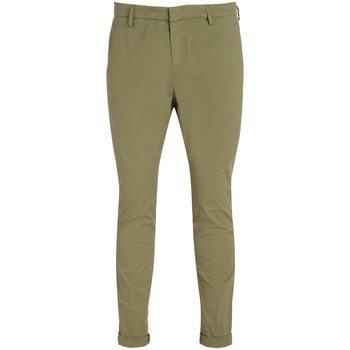 Dondup Pantalón chino Pantalón delgado Gaubert de algodón verde